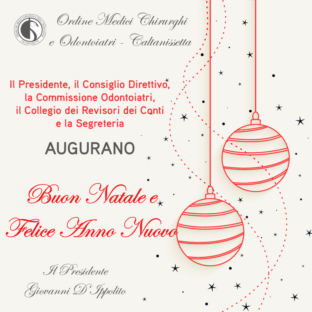 Auguri Festività 2025
Ordine Medici Caltanissetta